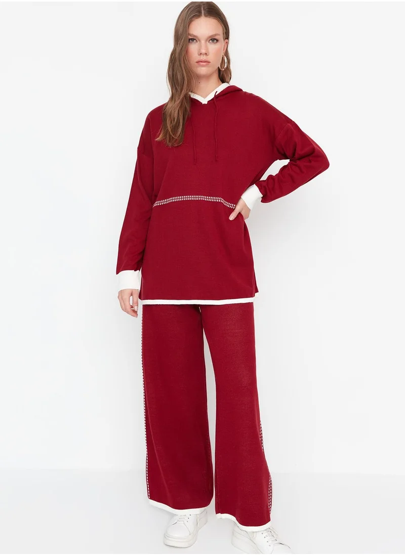 trendyol Hooded Knitted Top & Pants Set