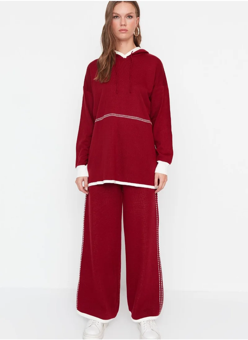 trendyol Hooded Knitted Top & Pants Set