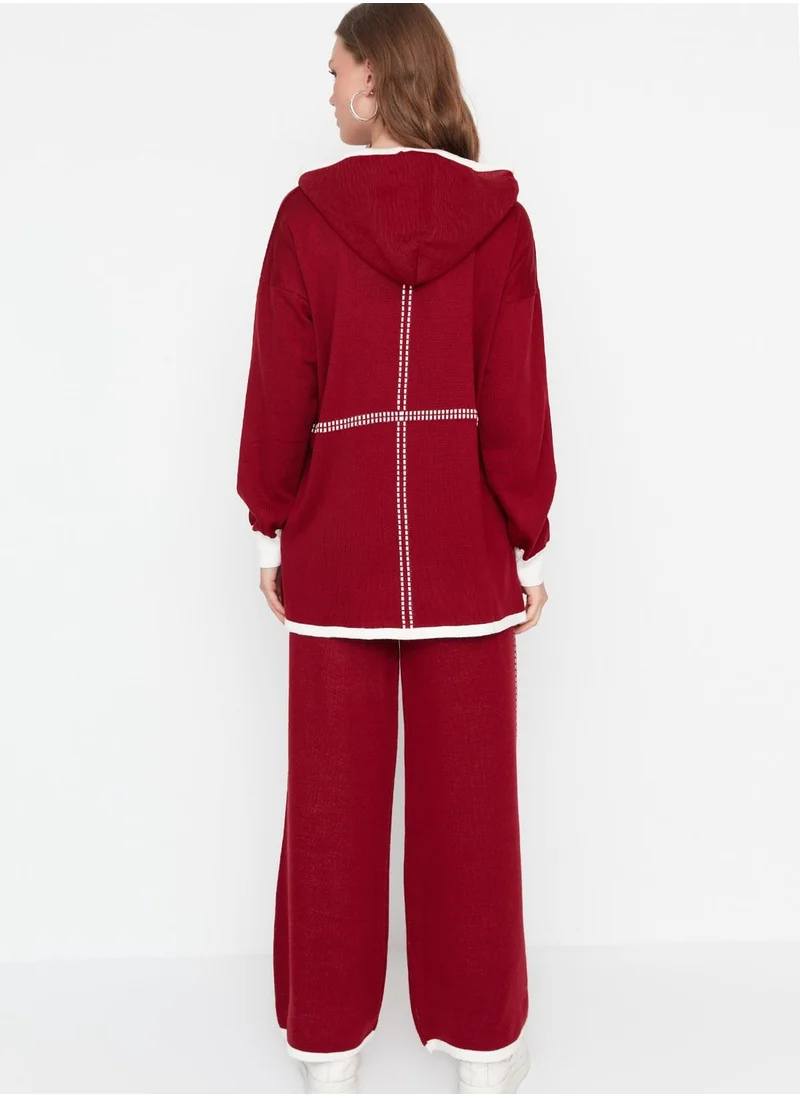 trendyol Hooded Knitted Top & Pants Set