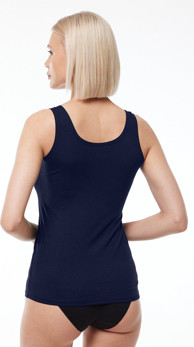 Malabadi Women's Navy Blue Thin Edge Non-Trace Modal Undershirt 193  - Image 2