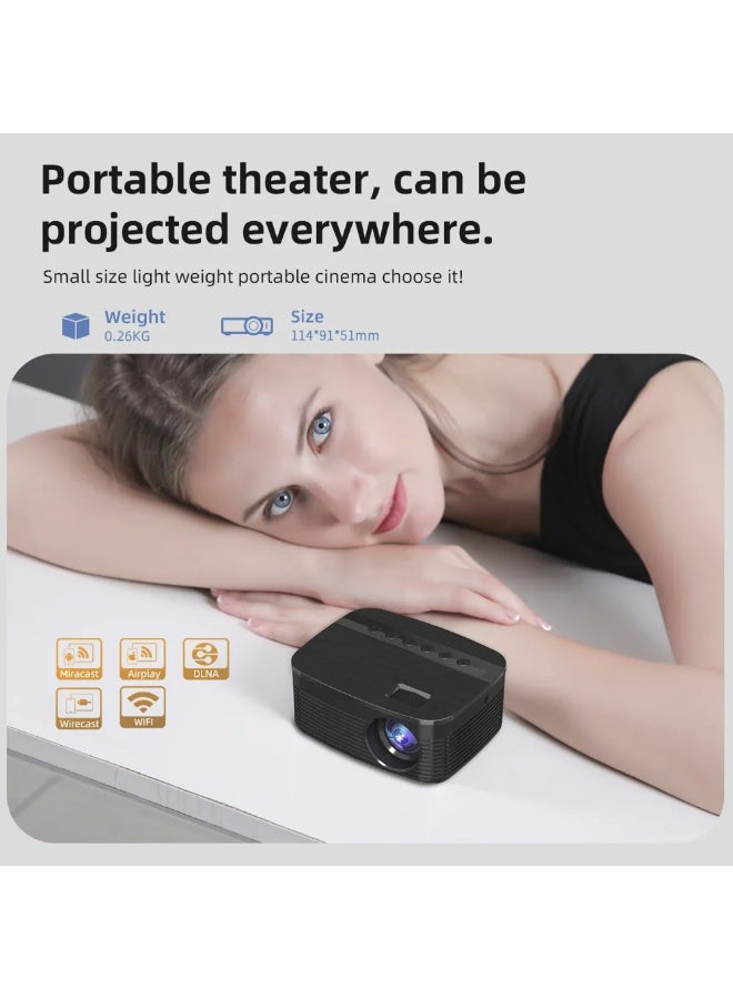 WALALLA Portable 4K Support Projector, 1080P Mini Smart TV Projector, Outdoor HD Movie Projector, Mobile Home Theater with Auto Focus, WiFi and Bluetooth Built-in Speakers Compatible With Phone/Windows/TV - Image 2