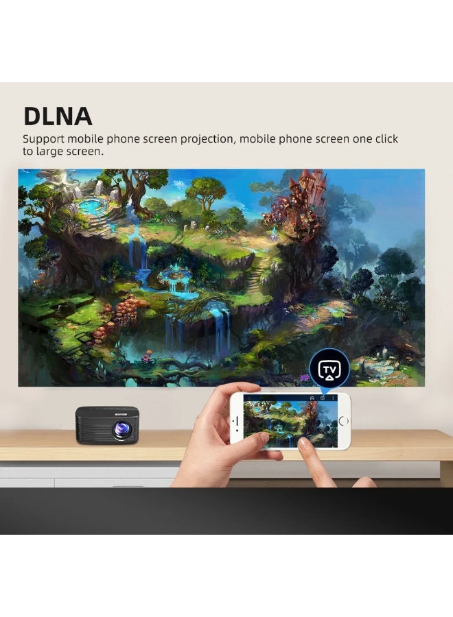 WALALLA Portable 4K Support Projector, 1080P Mini Smart TV Projector, Outdoor HD Movie Projector, Mobile Home Theater with Auto Focus, WiFi and Bluetooth Built-in Speakers Compatible With Phone/Windows/TV - Image 4