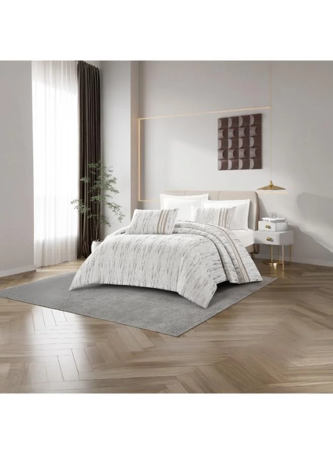 Unique Home Lifestyle Chenille Super King Abstract All Season 6 Piece Comforter Set - 260x240cms