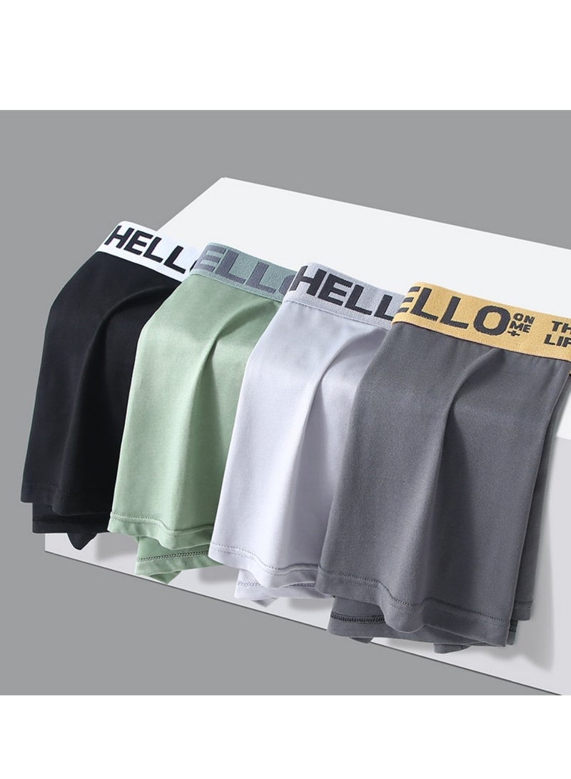 هالو مجموعة من 5 قطع من ملابس داخلية رجالية بوكسر وشورتات داخلية، مصنوعة من القطن المطاطي القابل للتنفس والماص للرطوبة، بتصميم عصري منخفض الارتفاع - Image 2