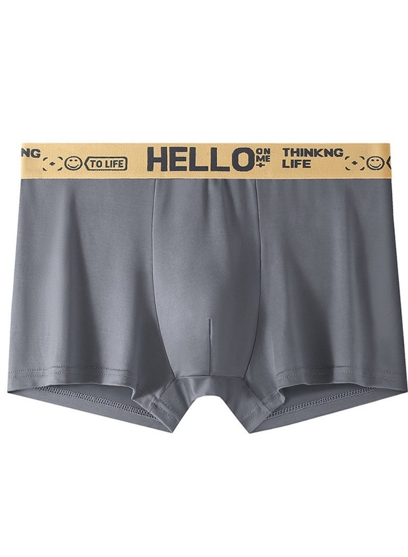 هالو مجموعة من 5 قطع من ملابس داخلية رجالية بوكسر وشورتات داخلية، مصنوعة من القطن المطاطي القابل للتنفس والماص للرطوبة، بتصميم عصري منخفض الارتفاع - Image 4