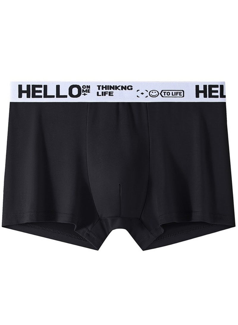 هالو مجموعة من 5 قطع من ملابس داخلية رجالية بوكسر وشورتات داخلية، مصنوعة من القطن المطاطي القابل للتنفس والماص للرطوبة، بتصميم عصري منخفض الارتفاع - Image 5