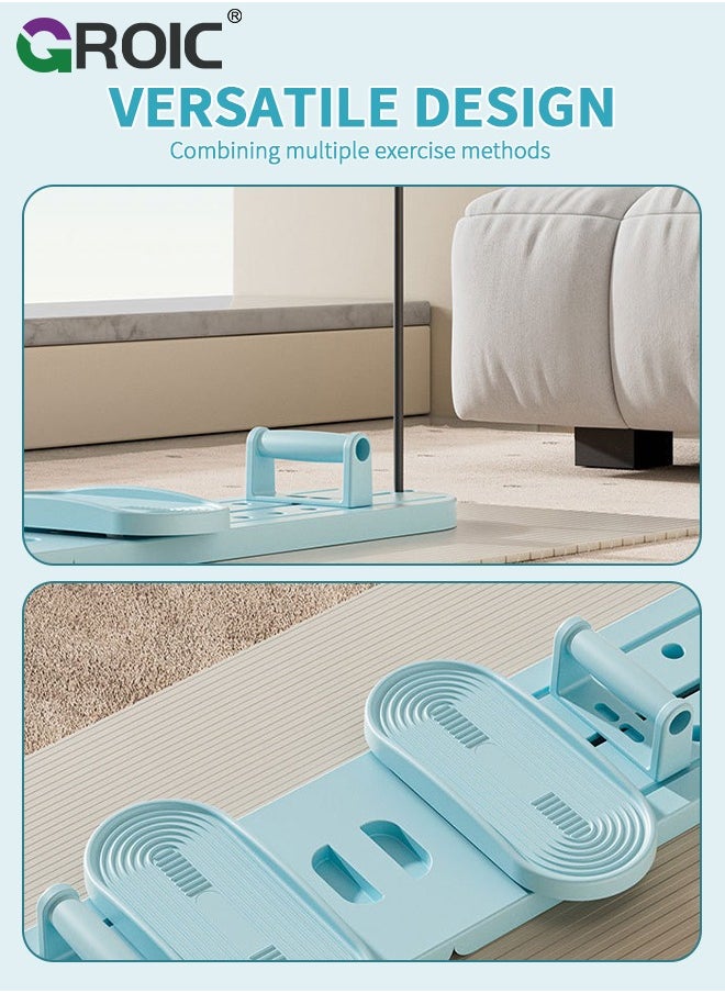 GROIC - Multifunctional Exercise Board with Resistant Band Push-up Handle Holds, Ski Exercise Machine Leg Exerciser, Foldable Exercise slide machine Multi-Purpose Leg, Pilates Board Fitness Push Up Board - Image 1