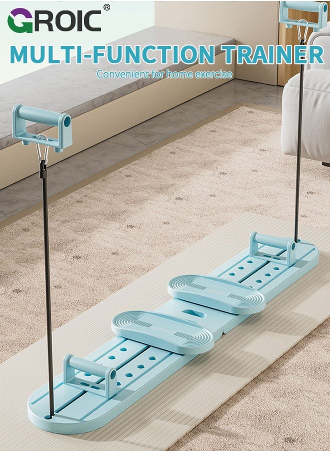 GROIC - Multifunctional Exercise Board with Resistant Band Push-up Handle Holds, Ski Exercise Machine Leg Exerciser, Foldable Exercise slide machine Multi-Purpose Leg, Pilates Board Fitness Push Up Board - Image 1