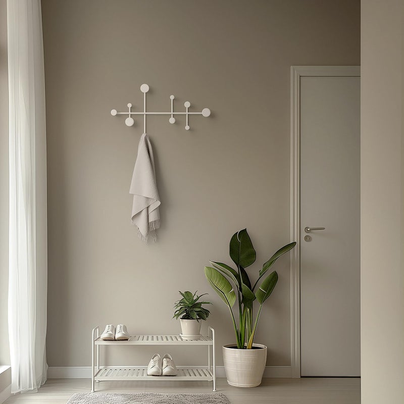 Kazai. 'Sval' Wall Wardrobe | Minimalist Coat Hook Design from Berlin | Modern Metal Wall-Mounted Coat Rack/Hooks | White - Image 5