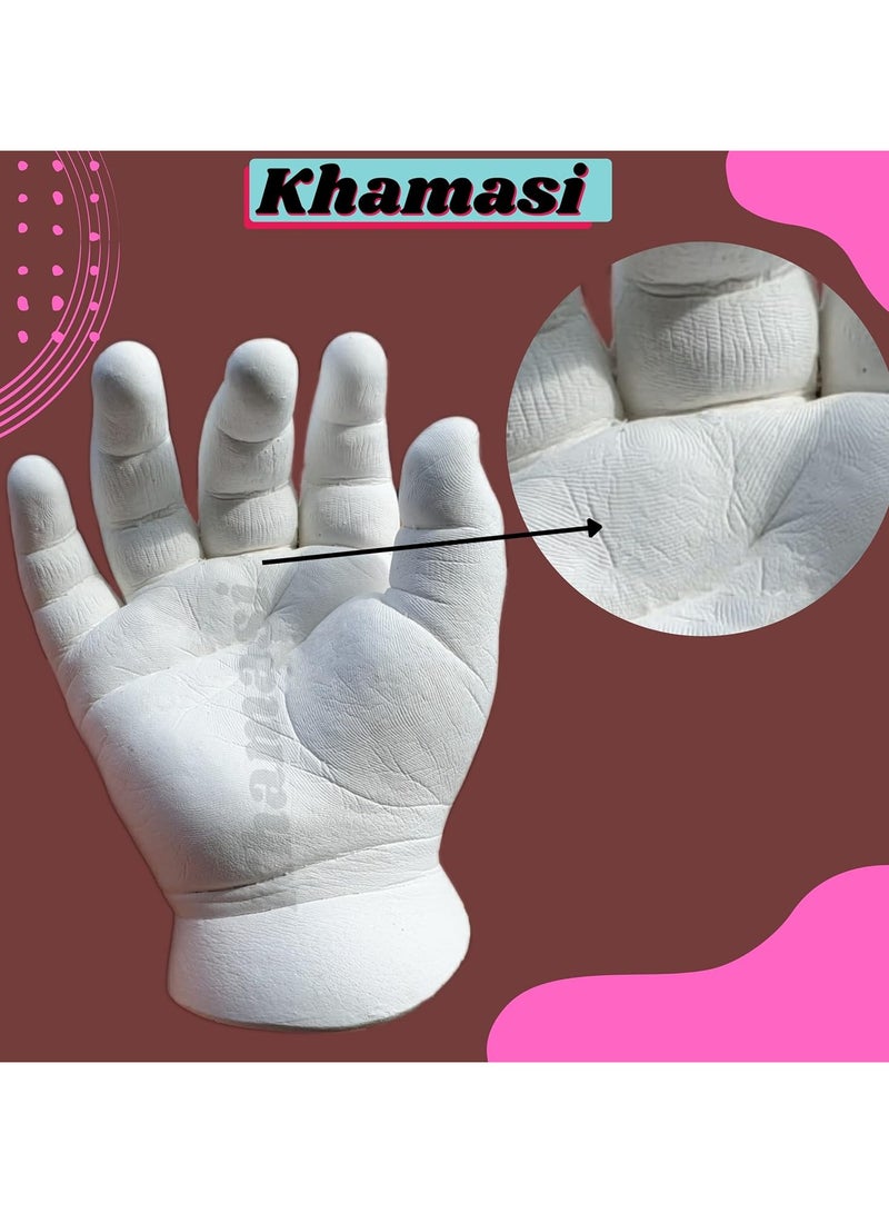 Khamasi 3d baby casting kit for hand and foot, baby hand print and footprint kit, moulding clay molding powder, Newborn Baby and Toddler Hand Impression Foot Impression, (BABY CASTING KIT)  - Image 4
