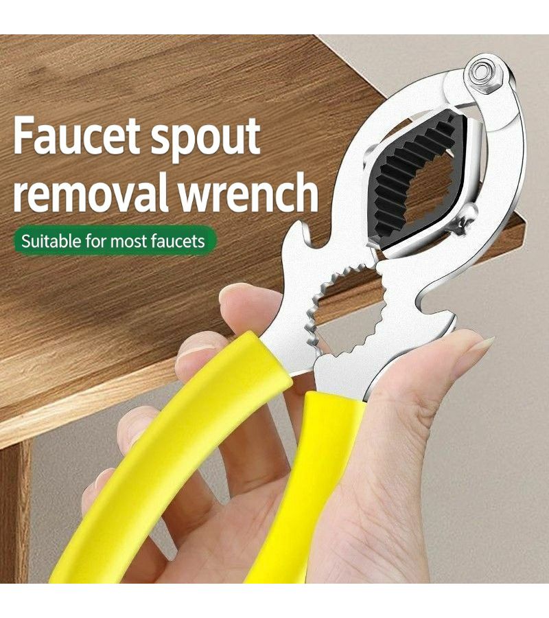 Yellow Universal Faucet Spout Removal Wrench for Kitchen Bathroom Aerator Disassembly Non Slip Design - Image 1