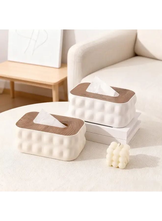Wooden Cover Tissue Box Moonlight Gray Large Capacity Storage For Living Room Bedroom Bathroom - Image 2