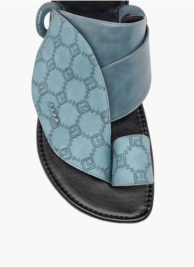 LBL by Shoexpress Men Embroidered Slip-On Arabic Sandals  - Image 3