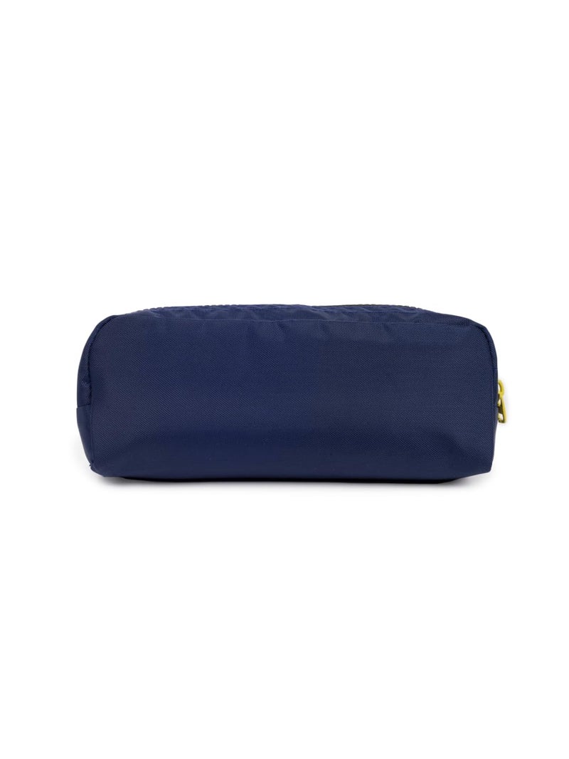 QIPS Multi Utility Durable Polyester Pencil Pouch Bag with Dual Compartments, Smooth Zipper Closure - Ideal for School, Office & Travel Accessories (Navy Blue) - Image 3