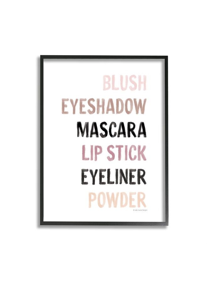Stupell Industries قائمة مهام المكياج: أحمر خدود، ماسكارا، أحمر شفاه، تصميم من ليدي لويز ديزاينز - Image 1