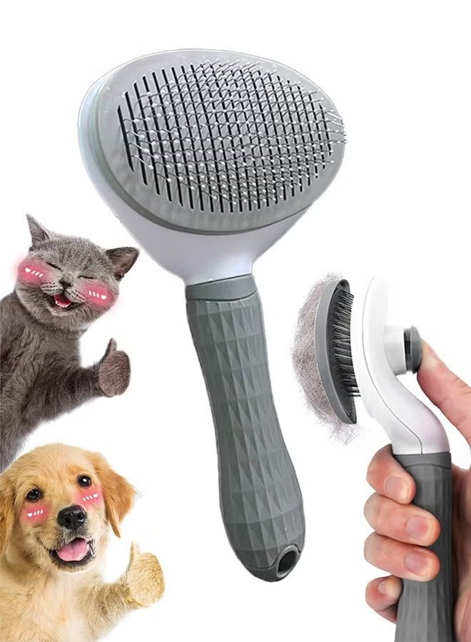 Cleanpets Cat Brush, Dog Brush for Shedding, Self Cleaning Slicker Brush - Easy to Remove Undercoat, Long & Short Hair Dog Cat Rabbit Brush, Pet Grooming Brush for Cleaning and Massaging  - Image 2