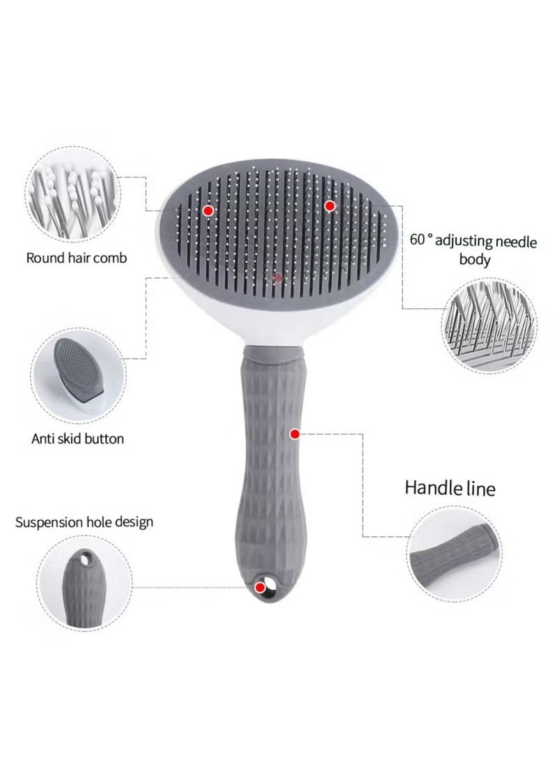 Cleanpets Cat Brush, Dog Brush for Shedding, Self Cleaning Slicker Brush - Easy to Remove Undercoat, Long & Short Hair Dog Cat Rabbit Brush, Pet Grooming Brush for Cleaning and Massaging  - Image 3
