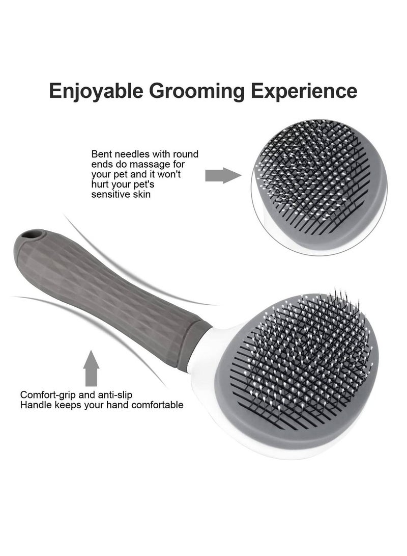Cleanpets Cat Brush, Dog Brush for Shedding, Self Cleaning Slicker Brush - Easy to Remove Undercoat, Long & Short Hair Dog Cat Rabbit Brush, Pet Grooming Brush for Cleaning and Massaging  - Image 4