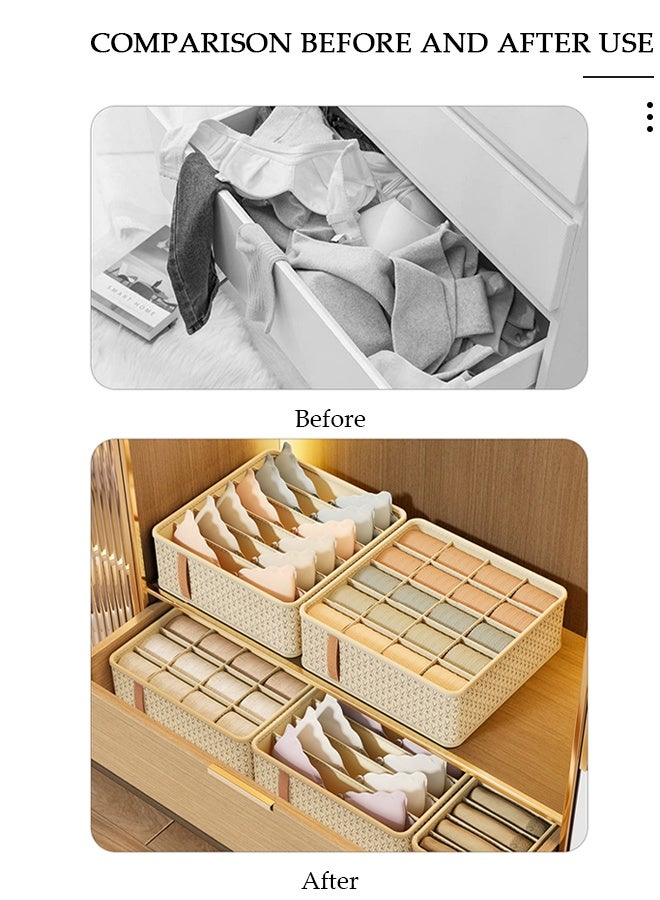 DUNISO طقم منظم تخزين خزانة من القماش مكون من 3 قطع، صناديق ملابس قابلة للطي، خزانة ملابس ذات سعة كبيرة، درج خزانة قابل للتكديس مع مقبض للسراويل الضيقة والجوارب والملابس الداخلية - Image 3