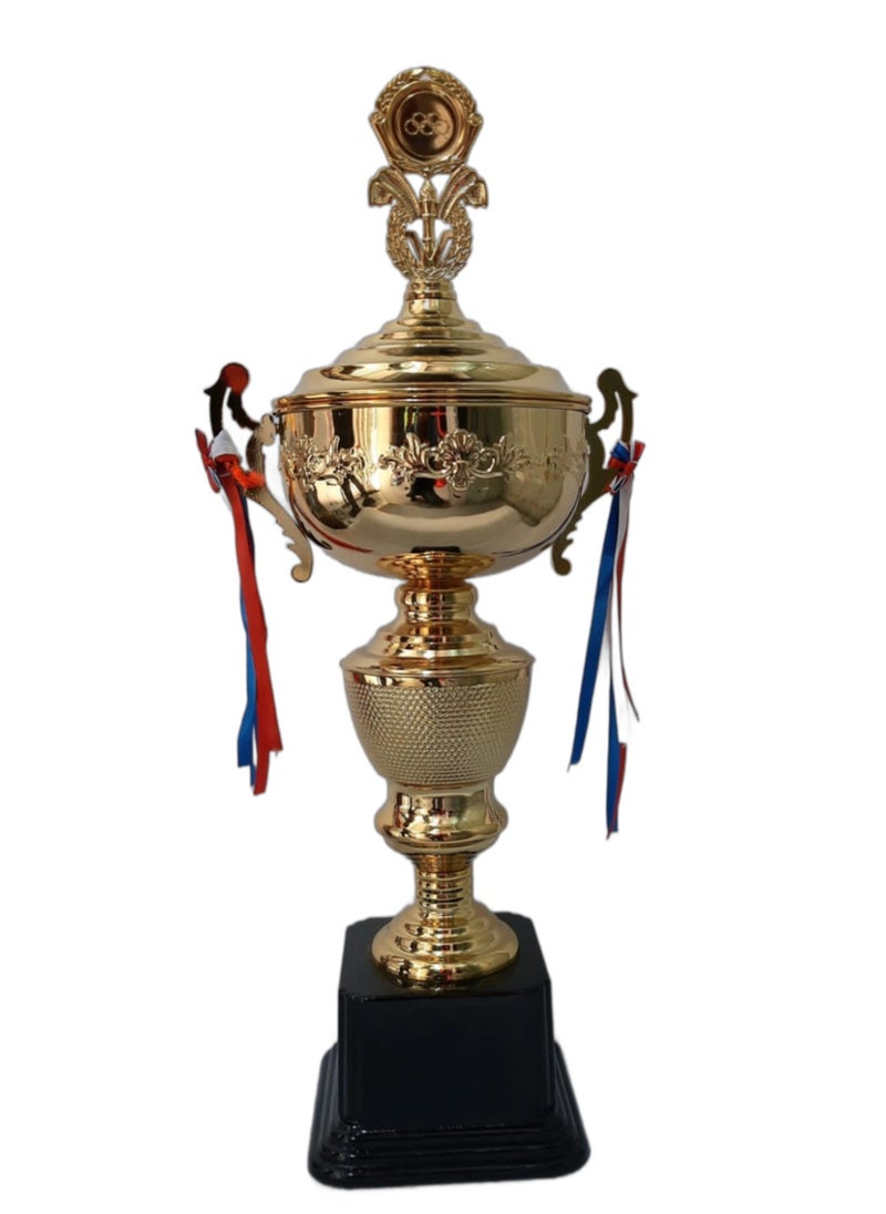 Spall - Gold Trophies Personalized Trophies Cups With Colorful Ribbons And Trophies Awards Sports Trophies Medals Appreciation Award Gift Achievement Ceremony Trophies Basketball Football Trophy - Image 1