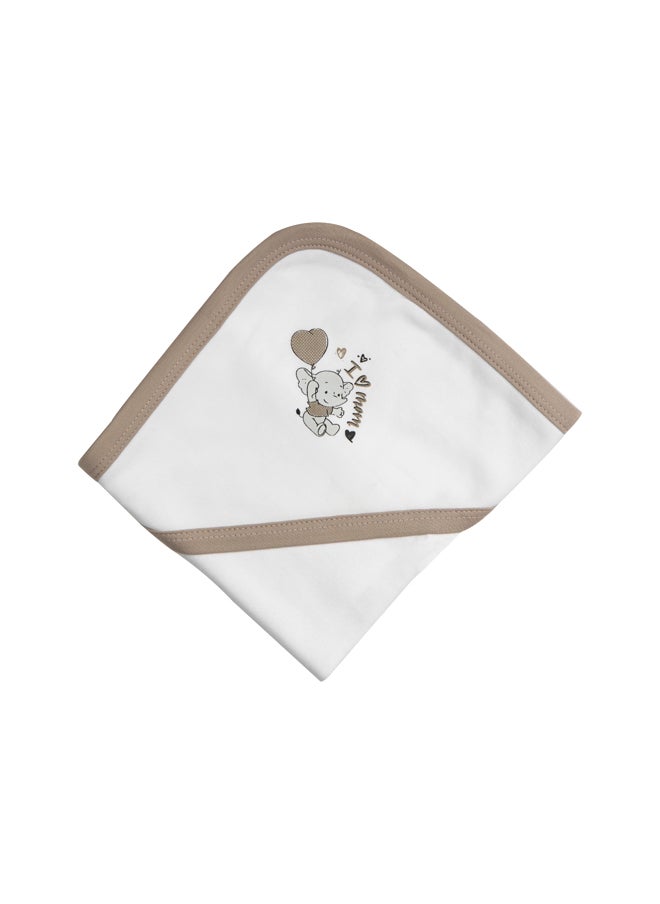 Babies Basic 100% Cotton Blanket, Receiving Blanket For New Born, 75*75Cm , Brown  - Image 3