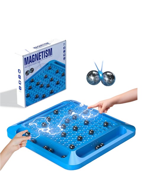 Magnetic Chess Set with Stones by Drana, Cluster Board Games with Magnetic Rocks for Adults and Kids Age 6-8-12, Magnetic Strategy Chess Board, Backgammon Game Set