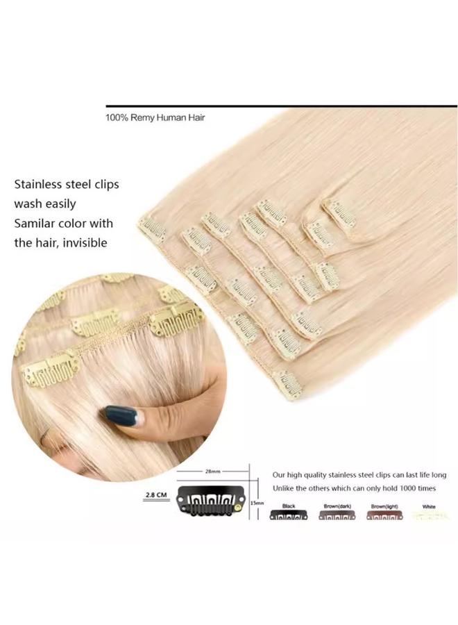 Bluejw Real Hair Wig Women's Hair Clip Hair Seven-Piece Set Real Hair Clip In Human Hair - Image 4