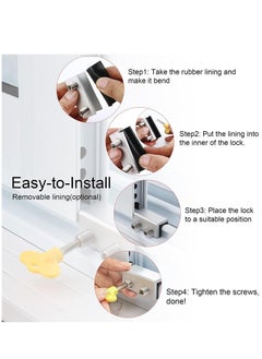 Oasisgalore 4 Pack Sliding Door Window Locks, Sliding Door Stopper Security Bar  - Image 5