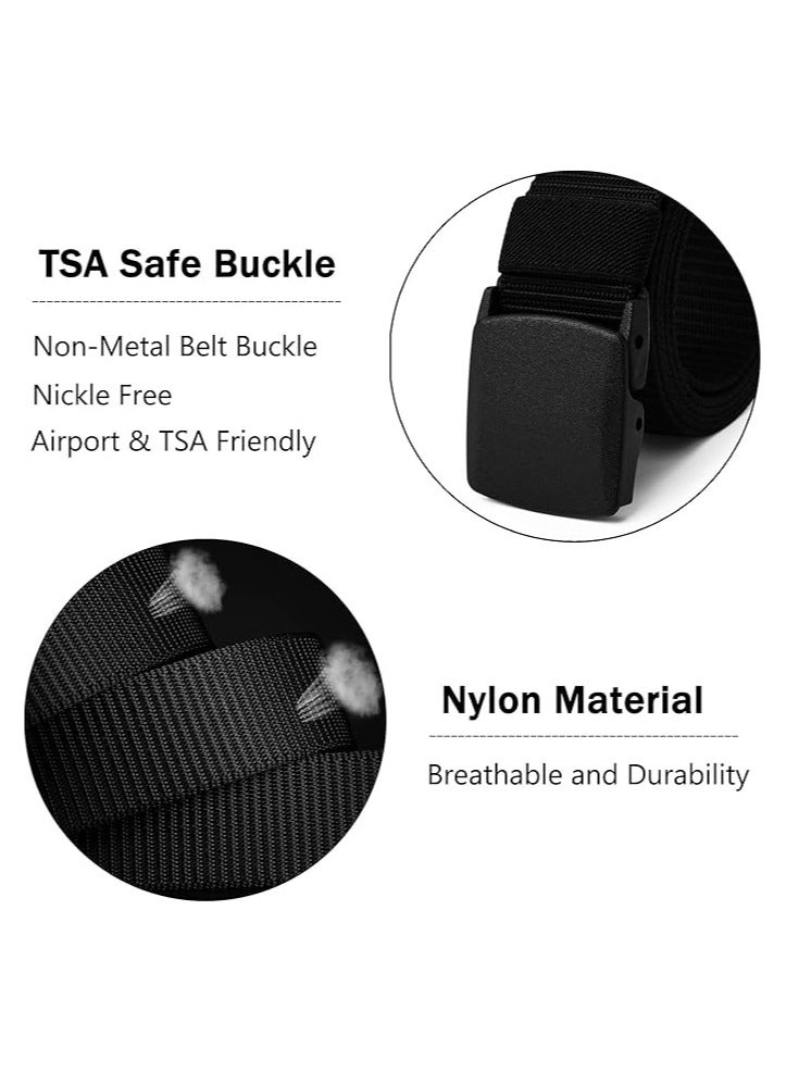 كلاسيك ميلانو حزام كلاسيك ميلانو الأمني للمطار بدون صفارة للرجال والنساء – قطن ونايلون مع إبزيم من الألياف غير معدني – معتمد من TSA، مثالي للسفر والجولف والاستخدام اليومي - Image 5