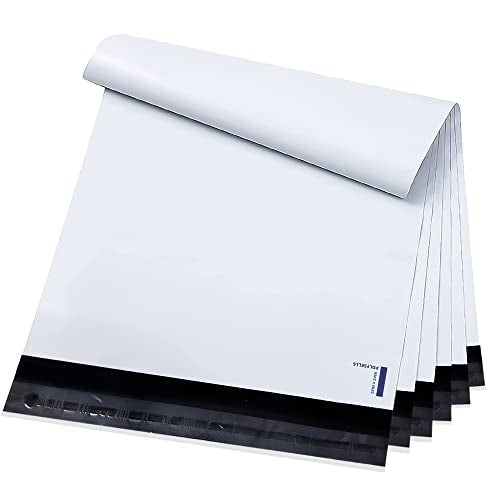POLYSELLS 100 Pack 19x24 Inch White Poly Mailers Shipping Envelopes, Strong Adhesive Sealing, Waterproof, and Tear-resistant Postal Mailing Bags for Clothing, Books, and Accessories - Image 1