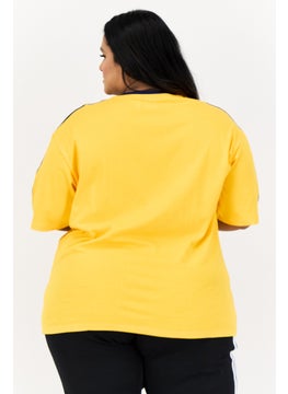 adidas Originals Women Sportswear Fit Short Sleeves Outdoor Top, Yellow  - Image 3