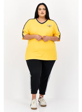 adidas Originals Women Sportswear Fit Short Sleeves Outdoor Top, Yellow  - Image 4