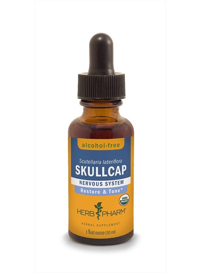 HERB PHARM Certified Organic Skullcap Liquid Extract for Nervous System Support, 1 Fl Oz - Image 1