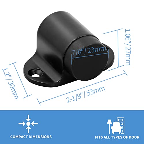 Masendelk Floor Mount Door Stopper, Heavy Duty Door Stop Flat Black Doorstop with Rubber Bumper & Stainless Steel Screws, 1.06 Inch Height - Image 5
