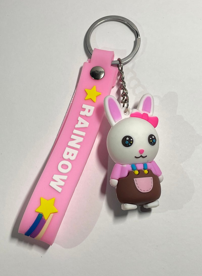 ميدالية مفاتيح كرتونية مميزة اكسسوار مميز سلسلة مفاتيح بشخصية أرنب مع شريط يتناسب مع مفاتيح السيارة والمحفظة والحقيبة هدية ابداعية جميلة - Image 3
