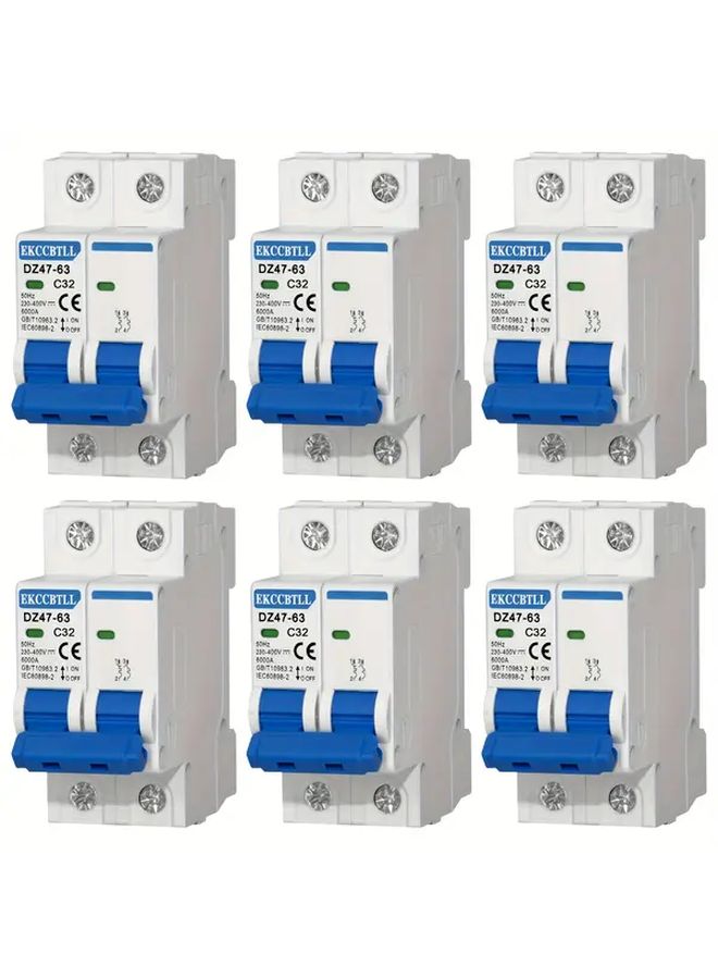 6pcs 16A 2P Photovoltaic DC Circuit Breaker DZ47-63 For Solar Compatible - Image 5