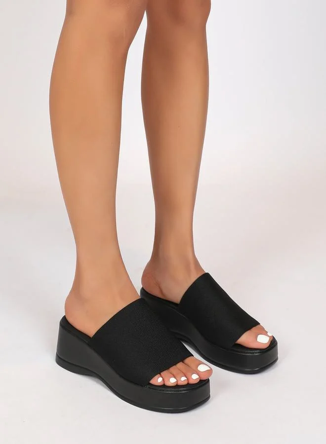 Sneak-a-Peek Sneak-a-Peek Solid Slip On Wedge Heel Sandals