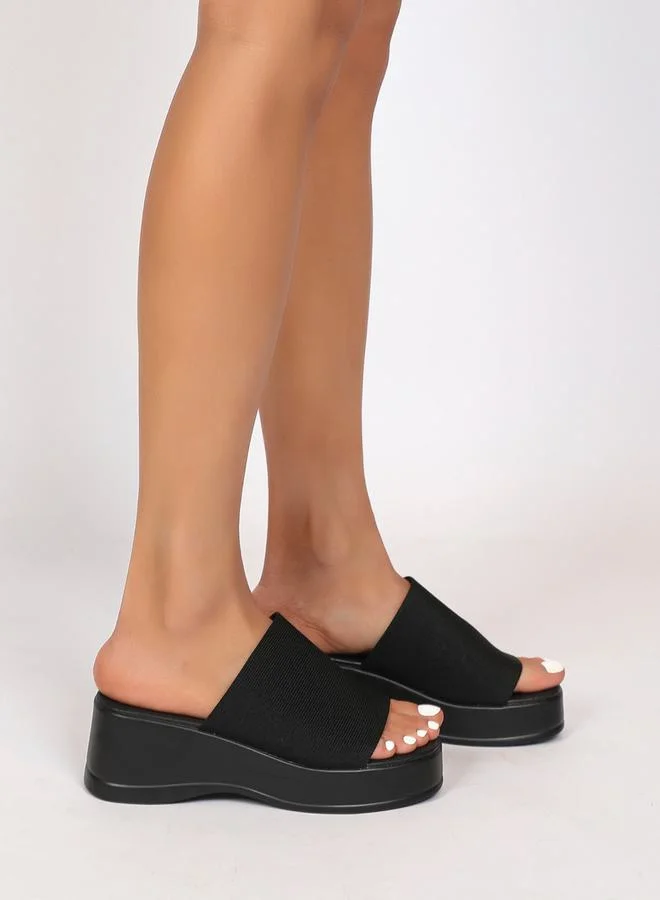 Sneak-a-Peek Sneak-a-Peek Solid Slip On Wedge Heel Sandals