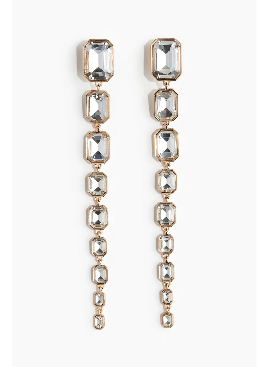H&M Long Rhinestone Earrings