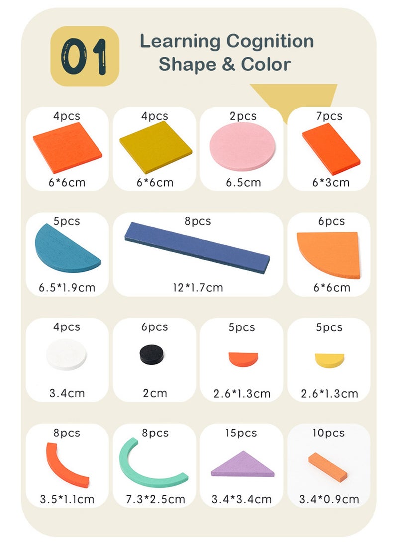 100-Piece Children's Wooden Creative Puzzle Building Blocks, Versatile Building Blocks And Educational Toys - Image 3