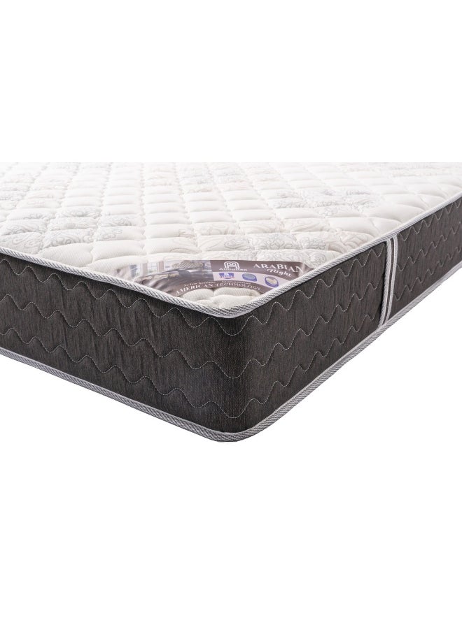 Almutlaq Furniture Arabian Night - Bonnell Spring Mattress For Soothing Rest and Relaxation Offering Extra Support With Great Sleep Experience - Single Size 200x100x24 CM - Color: White Dark Grey  - Image 1