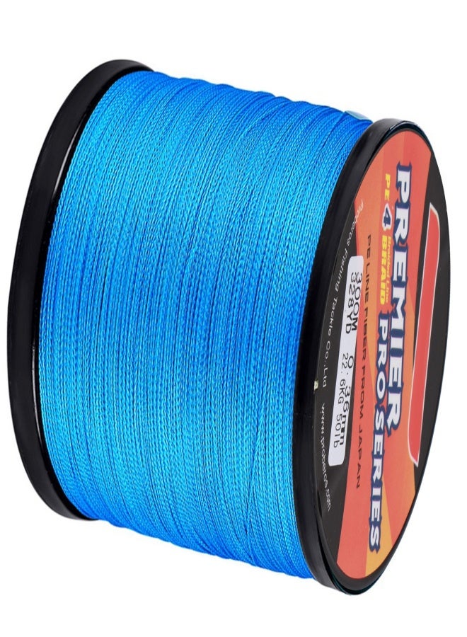 Proberos 5.0/50LB Fishing Wire Abrasion Resistant Fishing Tape 4 Stranded Braided PE Fishing Line for Seawater Freshwater 300m Blue - Image 2