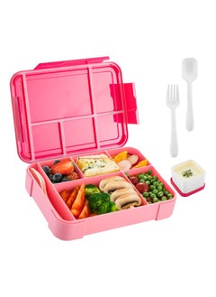 Angmei Lunch Box for Kids with Lunchbox Bag Insulated & Leak-Proof, Reusable Kids Bento Lunch Box for Infant Children Teenager Student for Home Scholl Prescholl Daycare Travel Divided Sealed Fruit Box Salad Box , Pink,Work Microwave Oven Heating Bento Box, With Tableware, Suitable For Work And Travel  - Image 1