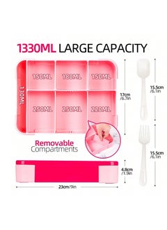 Angmei Lunch Box for Kids with Lunchbox Bag Insulated & Leak-Proof, Reusable Kids Bento Lunch Box for Infant Children Teenager Student for Home Scholl Prescholl Daycare Travel Divided Sealed Fruit Box Salad Box , Pink,Work Microwave Oven Heating Bento Box, With Tableware, Suitable For Work And Travel  - Image 5