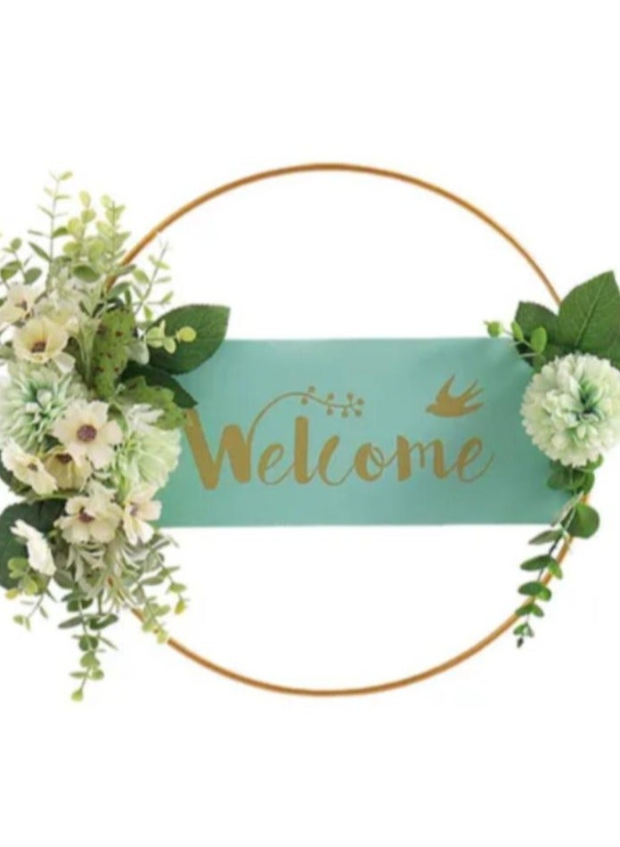 LOULUEN زينة جدارية مع زهور صناعية