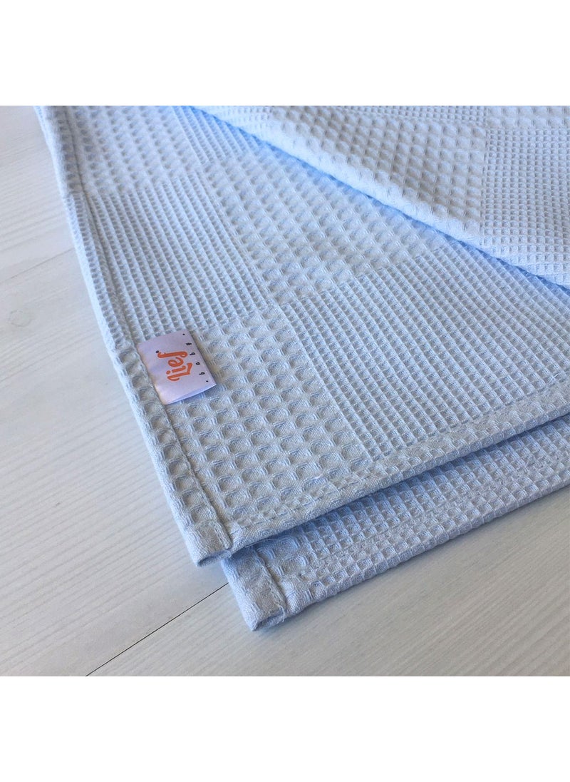 Lief Home Waffle Patterned Baby Pique Blanket | 100X115  - Image 2