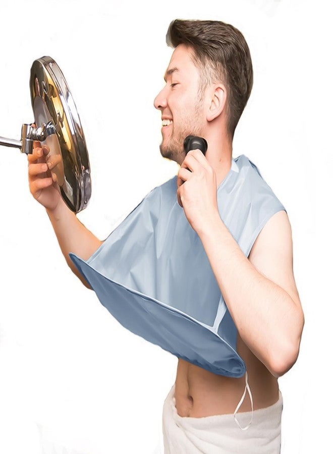 Linkidea Foldable Beard Trimming Cape, Non-Stick Shaving Bib for Men, Barber-Grade Grooming Cloak Hair Catcher, Travel & Bathroom Essentials, Dad Gifts (Grey) - Image 1