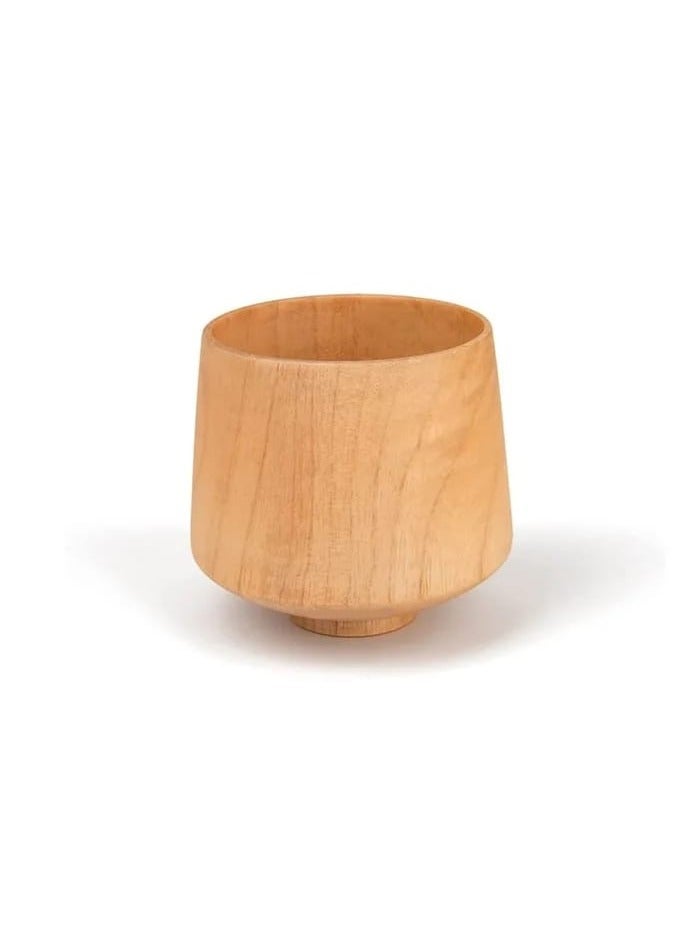 Liying 3Pcs Wooden Tea u0026 Coffee Cup 200ml, Japanese Tea Cup Solid Wood Drinking Cup Teacup Glass for Milk, Hot Drinks (Light Brown)  - Image 2