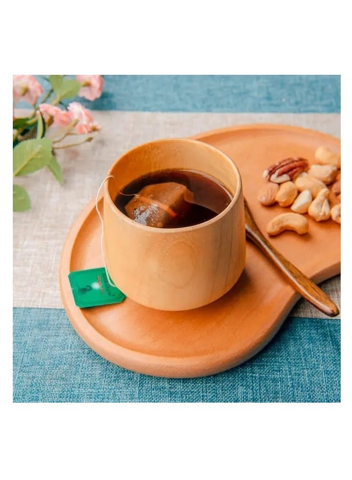 Liying 3Pcs Wooden Tea u0026 Coffee Cup 200ml, Japanese Tea Cup Solid Wood Drinking Cup Teacup Glass for Milk, Hot Drinks (Light Brown)  - Image 4