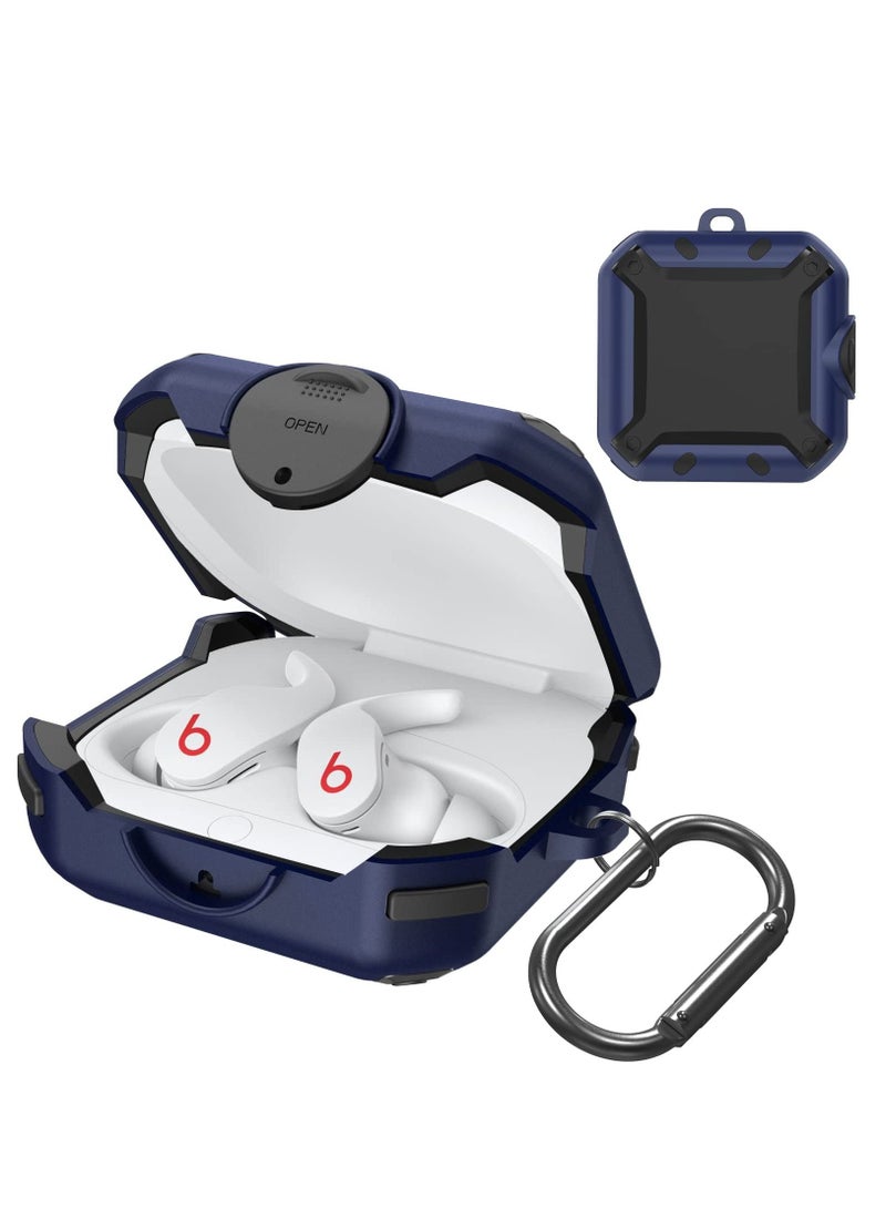 Case for Beats Fit Pro 2021 Secure Lock Protective Cover Compatible with Beats Fit Pro Earbuds Carry Switch Protector with Anti-Lost Carabiner (Blue) - Image 1